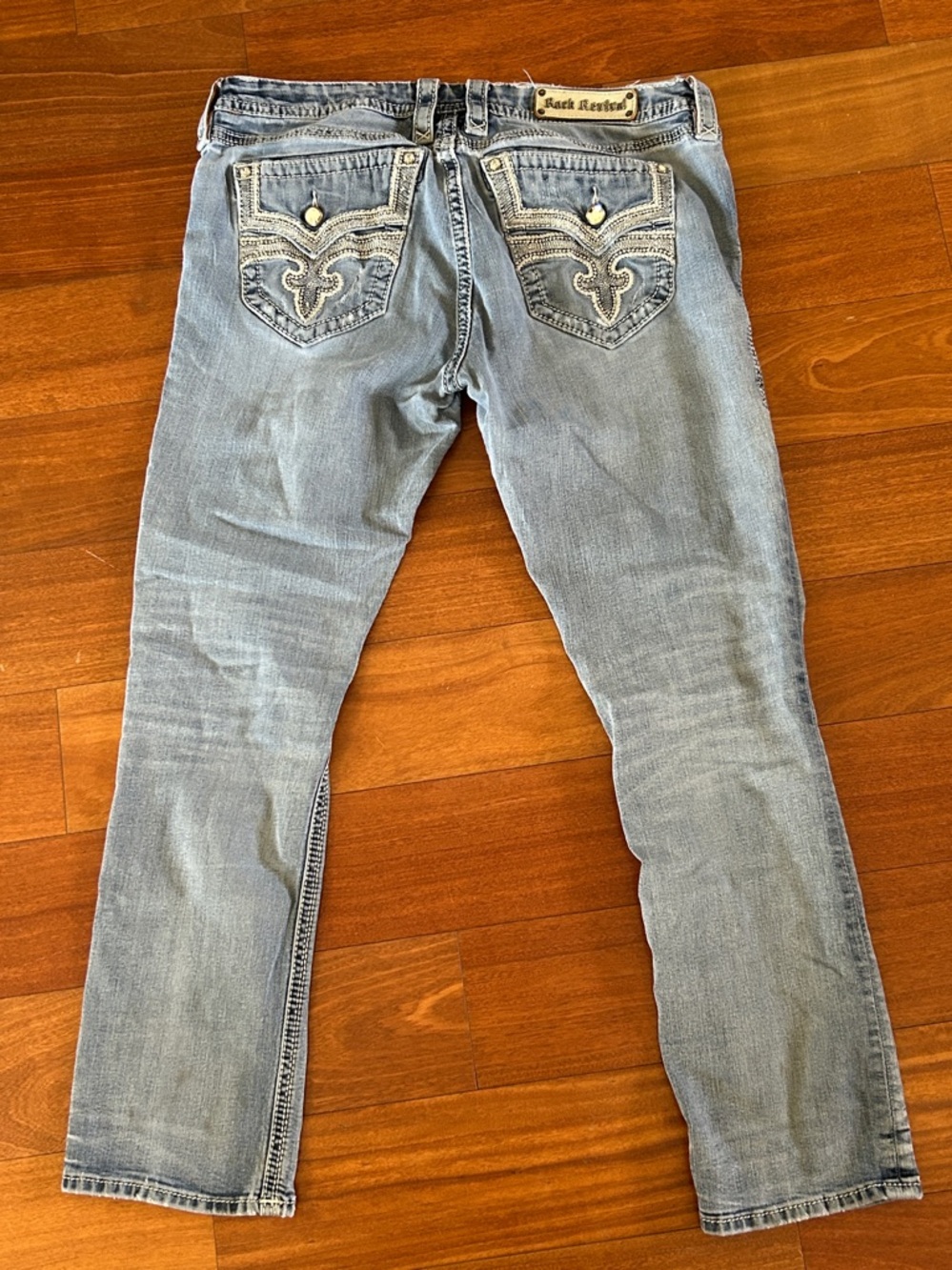 Rock Revival Luz Easy Straight Bedazzled Jeans Size 34 - Picture 2 of 15